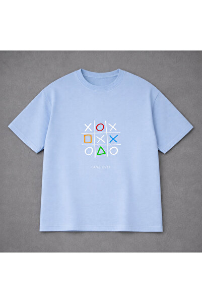 VODEXA Unisex Oversized T-Shirt Game over Printed 100% Cotton T-Shirt Comfort...