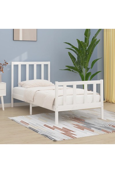 Concept Μικρό Μονό κρεβάτι 2FT6, λευκό, 75x190 εκ., μασίφ ξύλο