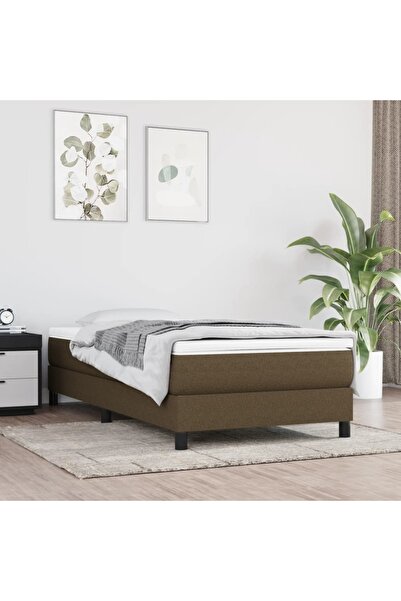 Concept Cadru de pat box spring, maro închis, 90x200 cm, textil