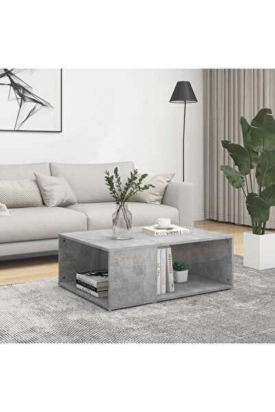 Concept Τραπεζάκι σαλονιού, γκρι σκυροδέματος, 90x67x33 εκ., μοριοσανίδα