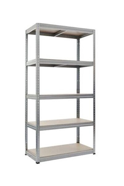 STRATEGIC Metal shelf with 5 MDF shelves 180x70x30 cm, 175 kg/shelf, screwles...