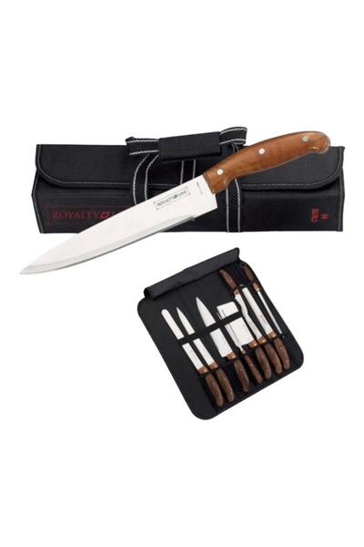 dealshopromania Set profesional de cuțite și ustensile cu geantă neagră Royal...