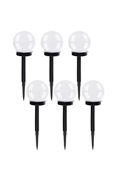 TREND Set 6 Lămpi Solare de Grădină Tip Glob LED, cu senzor, iluminare alb re...