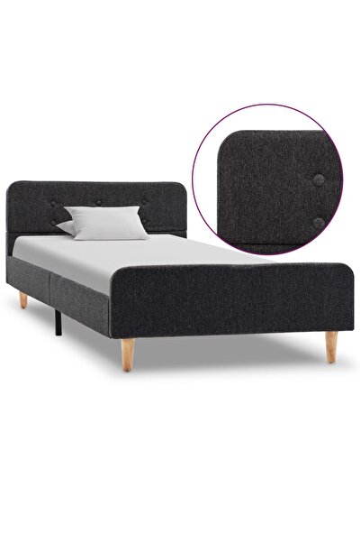 Concept Σκελετός κρεβατιού, σκούρο γκρι, 100 x 200 εκ., λινάτσα