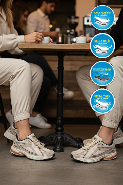 WALKWAY 1505 Ruth Memory Sole Pantofi sport unisex, ușori, flexibili, bej