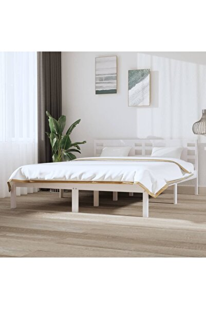 Concept Σκελετός κρεβατιού, λευκό, 120x200 cm, μασίφ ξύλο πεύκου