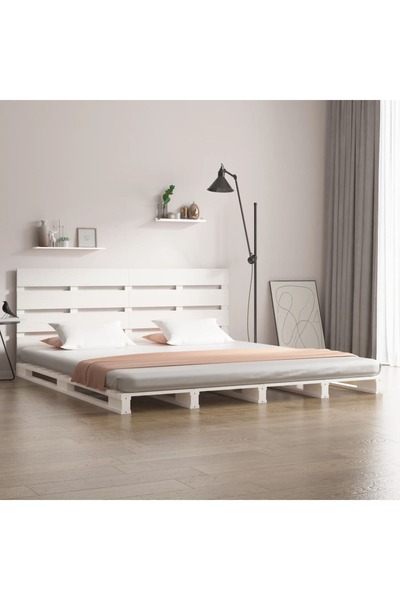 Concept Σκελετός κρεβατιού, λευκό, 140x200 cm, μασίφ ξύλο πεύκου