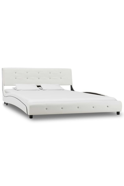 Concept Σκελετός κρεβατιού, λευκό, 135x190 cm, οικολογικό Δερμάτινο