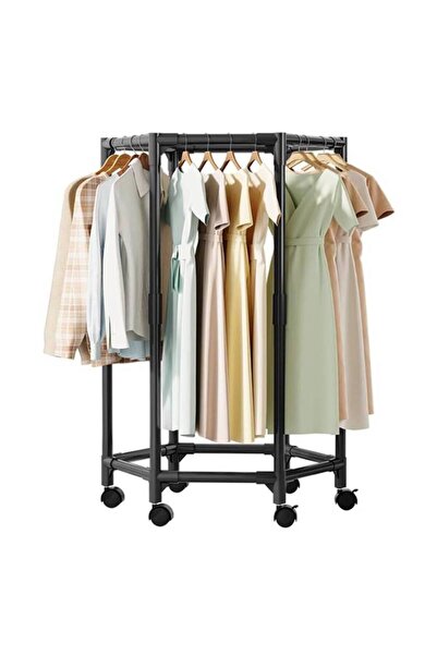VmaxVision Rolling Clothing Rack for Hanging Clothes Portable Closet Wardrobe...