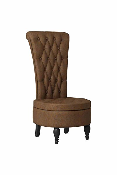 vidaxl Slipper Armchair Brown 56.5 x 70 x 110 cm Synthetic Suede Leather