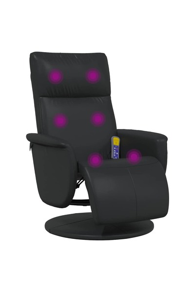 vidaxl Scaun reclinabil cu masaj Negru 71 x 90 x 105 cm