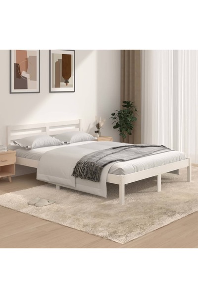 Concept Σκελετός Διπλό κρεβατιού 4FT6, λευκό, 135x190 cm, μασίφ ξύλο πεύκου