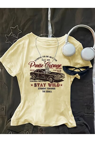 Toum Belt Boy Stay Wild Paradise Cropped Bluz