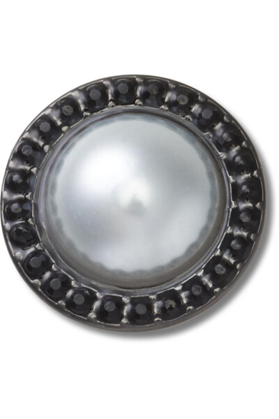 Crocs Jibbitz Pearl with Black Gem Base