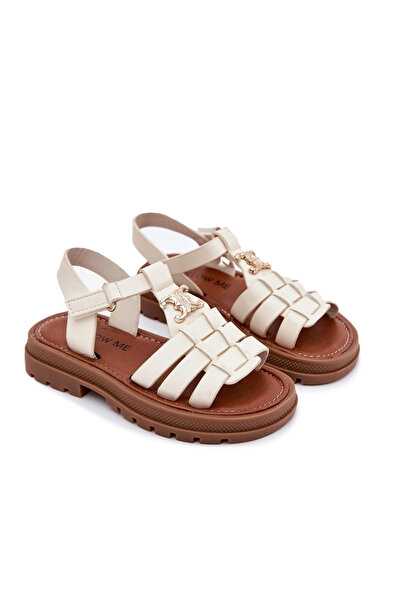 BOTO Girls Sandals With Decorative Detail Beige Serina 30