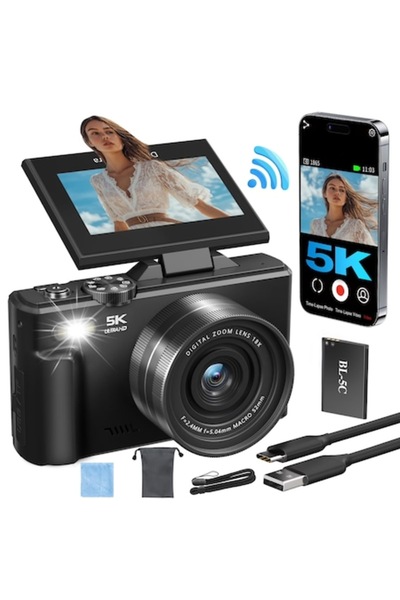 LikeSmart Cameră digitală 5K Ultra HD