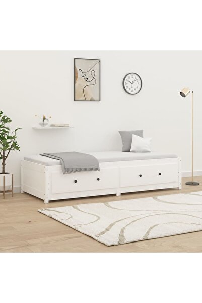 Concept Κρεβάτι ημέρας, λευκό, 80x200 εκ., μασίφ ξύλο πεύκου