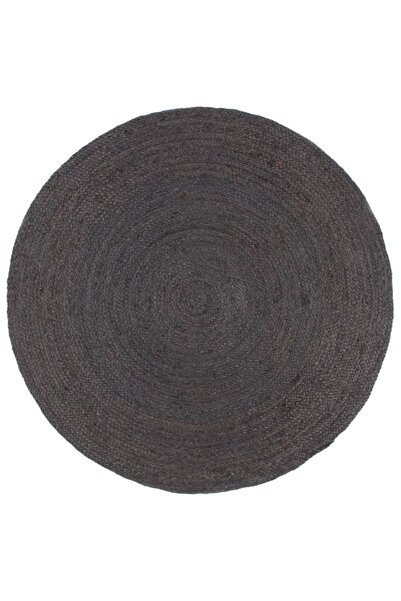 Concept Χειροποίητο Χαλί , σκούρο γκρι, 240 εκ., γιούτα, στρογγυλό