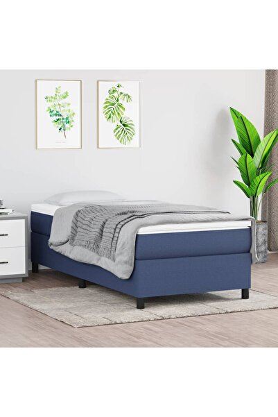 Concept Σκελετός κρεβατιού με ελατήρια, μπλε, 90x200 cm, ύφασμα
