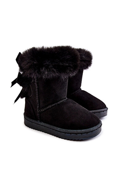 BOTO Children's Insulated Snow Boots With Bows black Funky 25