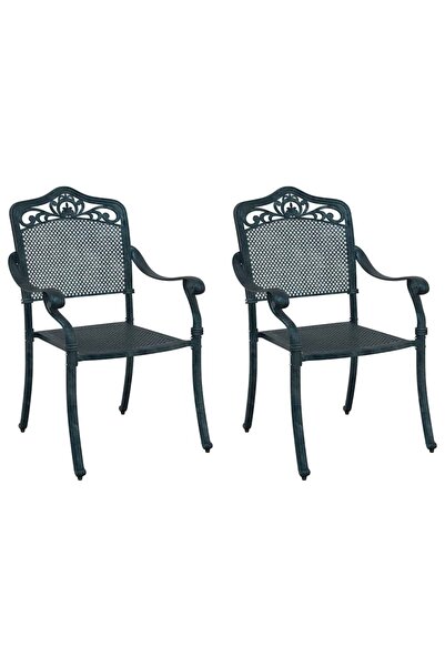 vidaxl Scaun pentru Grădină 2 pcs Verde 64 x 62 x 93cm Aluminiu