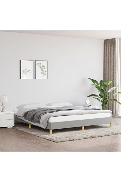 Concept Cadru de pat, gri deschis, 180x200 cm, material textil