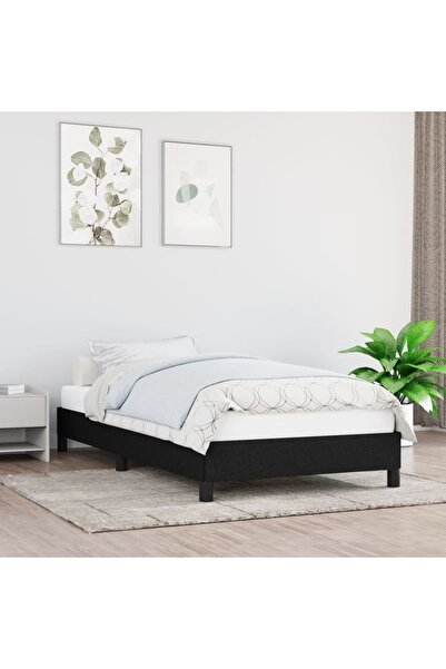 Concept Cadru de pat, negru, 90x190 cm, material textil