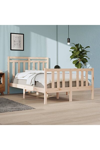 Concept Μικρό σκελετό Διπλό κρεβατιού 4 ποδιών, 120x190 εκ., μασίφ ξύλο