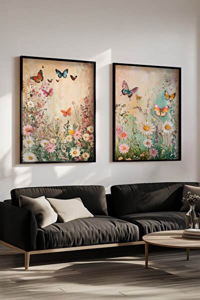 STARYUNA Vintage διπλό σετ ζωγραφικής με θέμα την πεταλούδα και τα λουλούδια ...