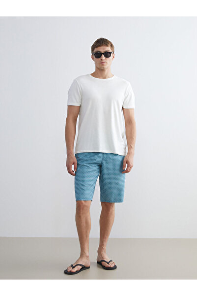 LC Waikiki Turquoise Knee Length Patterned Men's Swim Shorts