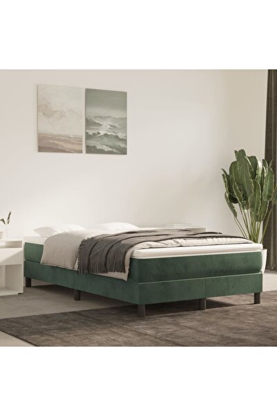 Concept Cadru de pat box spring, verde închis, 120x200 cm, catifea