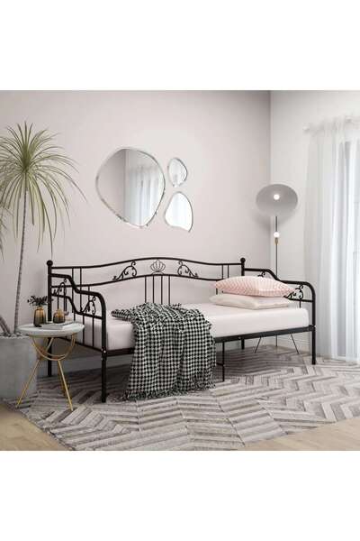 Concept Σκελετός καναπέ-κρεβάτι, μαύρος, 90x200 cm, μεταλλικός