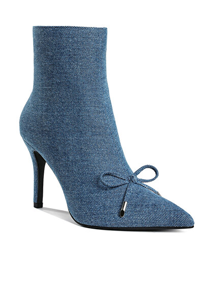 london Rag Women's Bow Detail Denim Ankle Boots in Denim