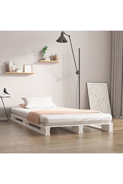 Concept Μικρό σκελετό Μονό κρεβατιού 2FT6, λευκό, 75x190 εκ., μασίφ ξύλο πεύκου