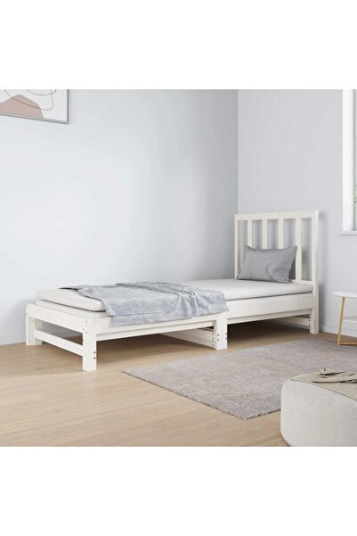 Concept Επεκτεινόμενο ανάκλιντρο, λευκό, 2x(90x190) εκ., μασίφ ξύλο πεύκου