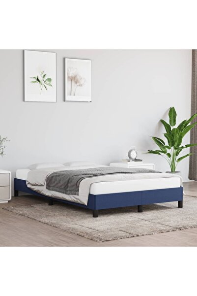 Concept Cadru de pat, albastru, 120 x 200 cm, material textil