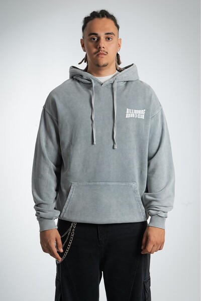 Twobucks Acid Washed Billionaire Washed Oversized Gray Men's Hoodie