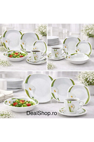 dealshopromania Set de veselă din porțelan pentru 6 persoane, format din 31 d...
