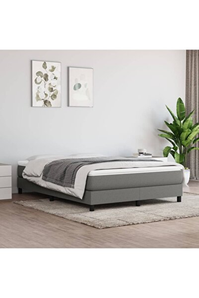 Concept Cadru de pat box spring, gri închis, 140x200 cm, textil