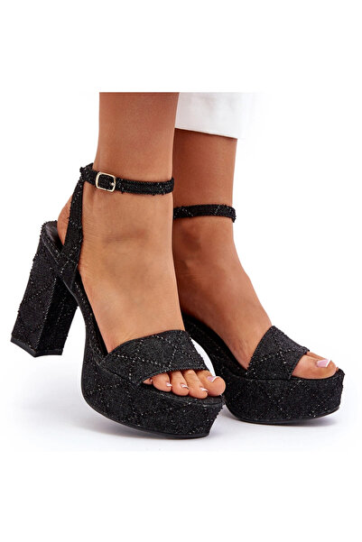 BOTO Black Jeans Sandals with Heel Acrana 36