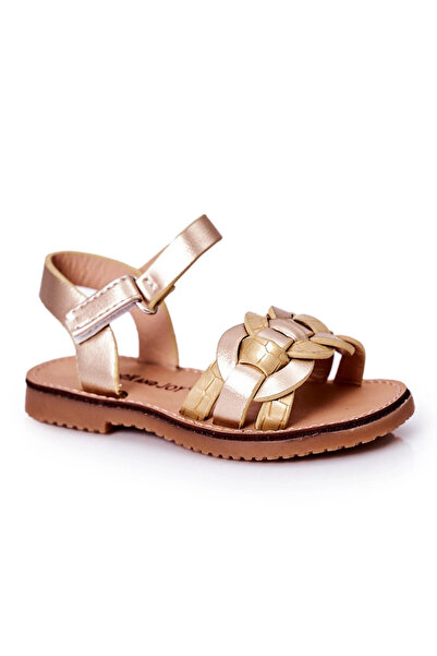 BOTO Sandale pentru copii cu model de șarpe aurii Baxlee 33