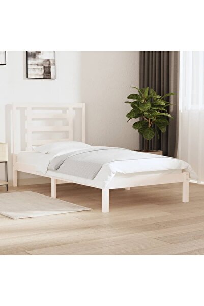 Concept Σκελετός κρεβατιού, λευκό, 90x200 cm, μασίφ ξύλο πεύκου