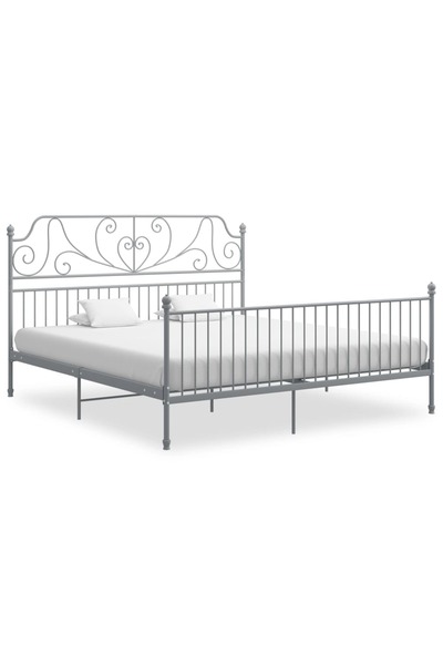 Concept Σκελετός κρεβατιού, γκρι, 200x200 εκ., μεταλλικός