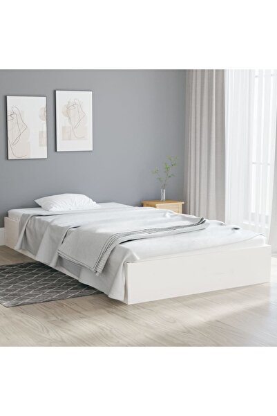 Concept Σκελετός κρεβατιού, λευκό, 90x200 cm, μασίφ ξύλο