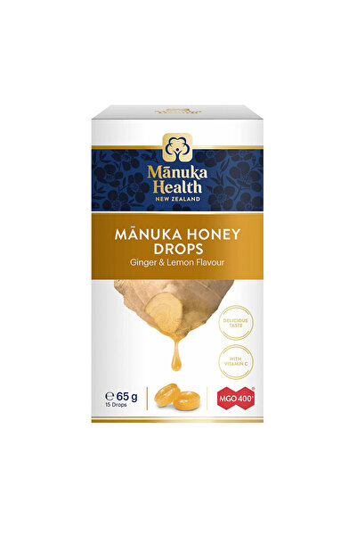 Manuka Health Bomboane cu miere Manuka MGO 400+, ghimbir și lămâie - 65g