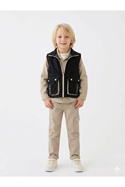 Canöz Boy's Vest Set Top and Bottom Set – 4-Piece Combination - 36151S