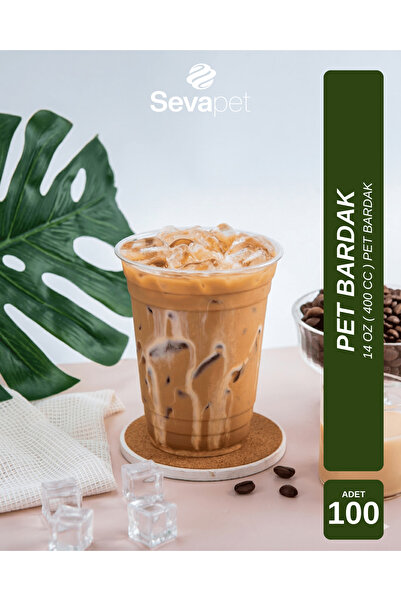 SEVAPET 14 OZ (400 CC) PET BARDAK 100 ADET / SOĞUK İÇECEK BARDAĞI