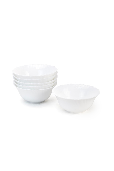 Cuisine Art Opal Glass Soup Bowl 12.5 cm, White (Set of 6) | Durable Serving ...