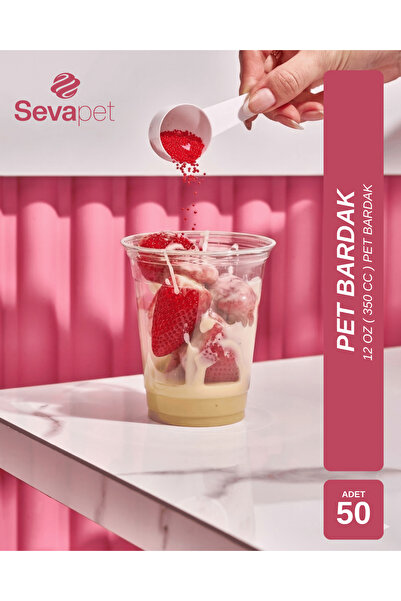 SEVAPET 12 OZ (350 CC) PET BARDAK 50 ADET / SOĞUK İÇECEK BARDAĞI