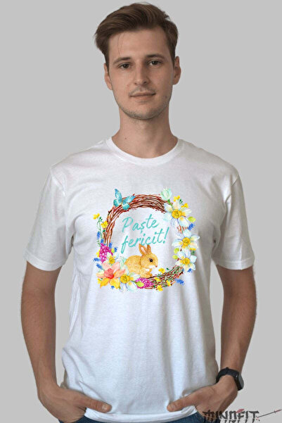 GILDAN Tricou Paste Fericit Coronita Cu Iepuras Flori Si Fluturi